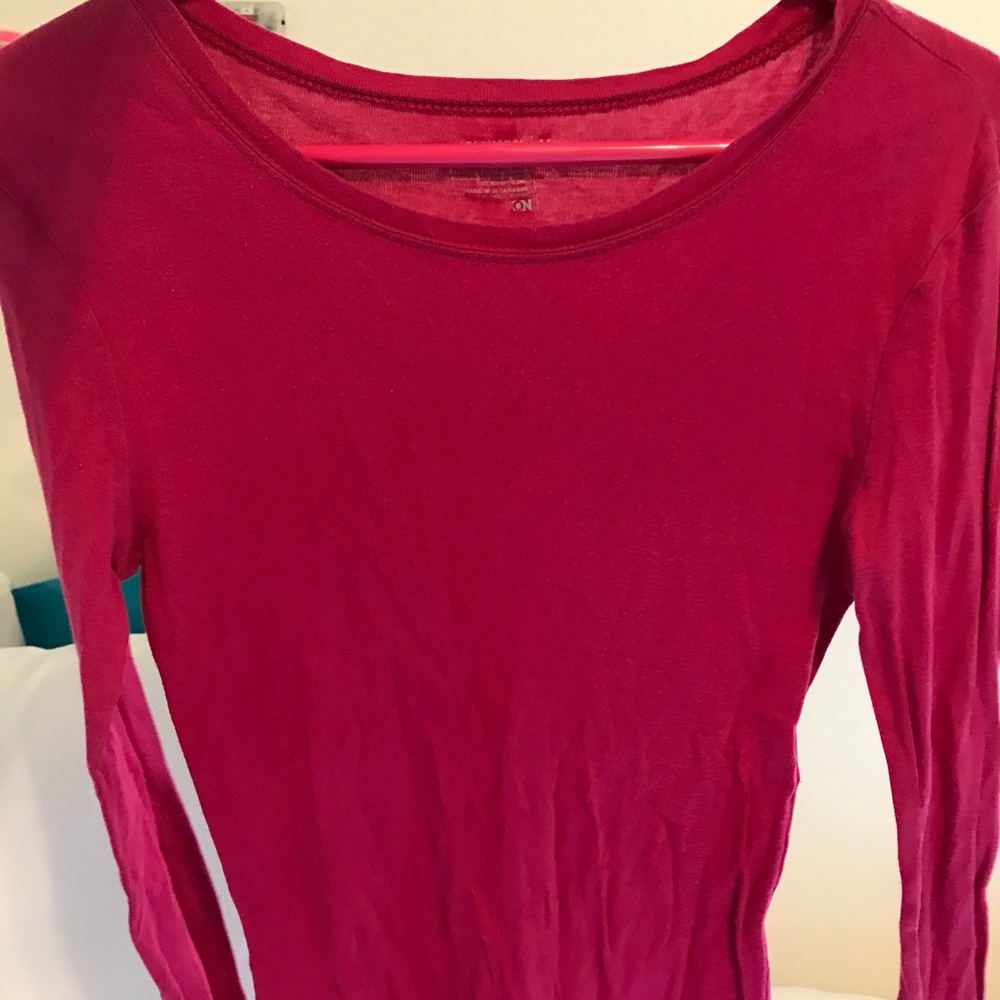 Pink long sleeved T-shirt